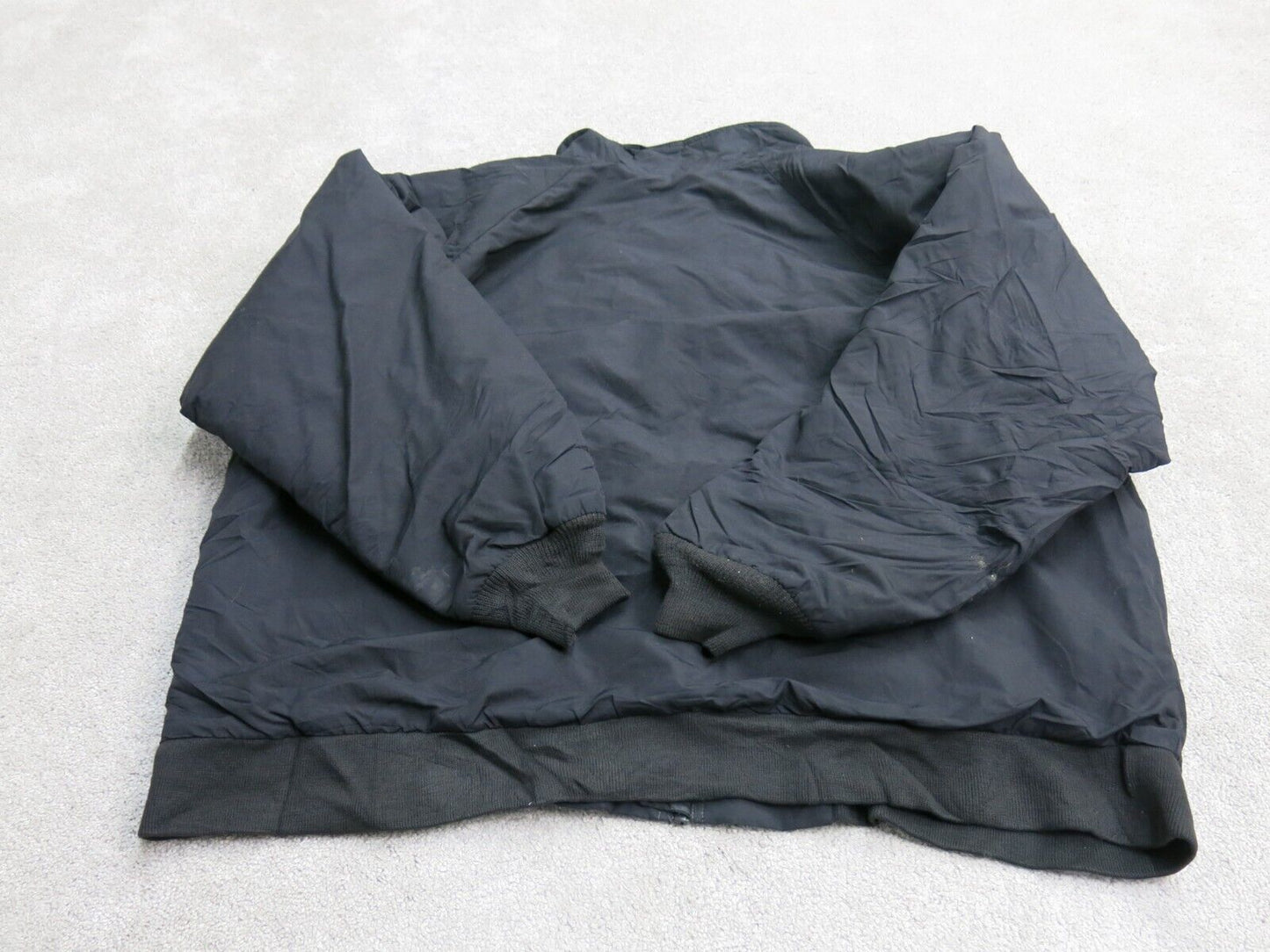 Lands End Mens Puffer Jacket Full Zip Up Long Sleeves Pockets Black Size ?