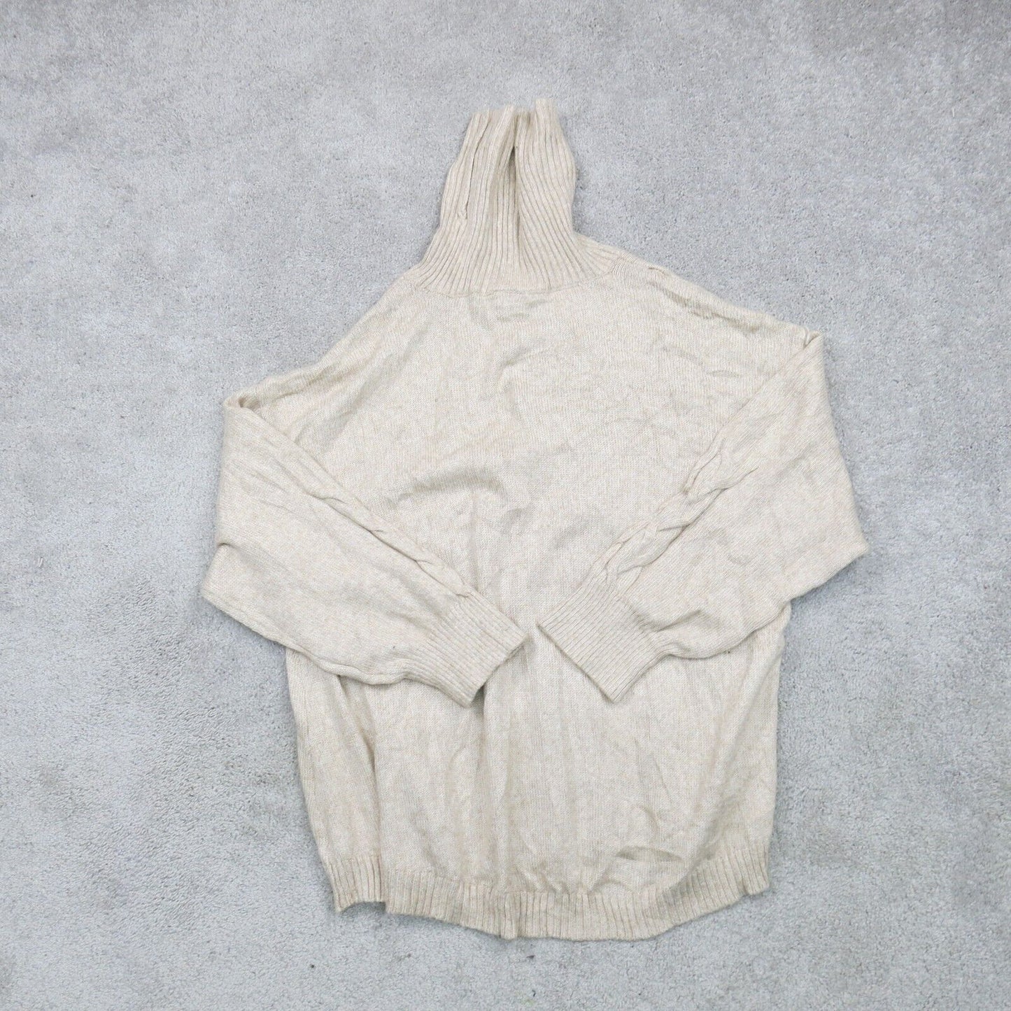 ST Johns Bay Womens Pullover Sweater High Neck Long Sleeves Ivory Size 3X