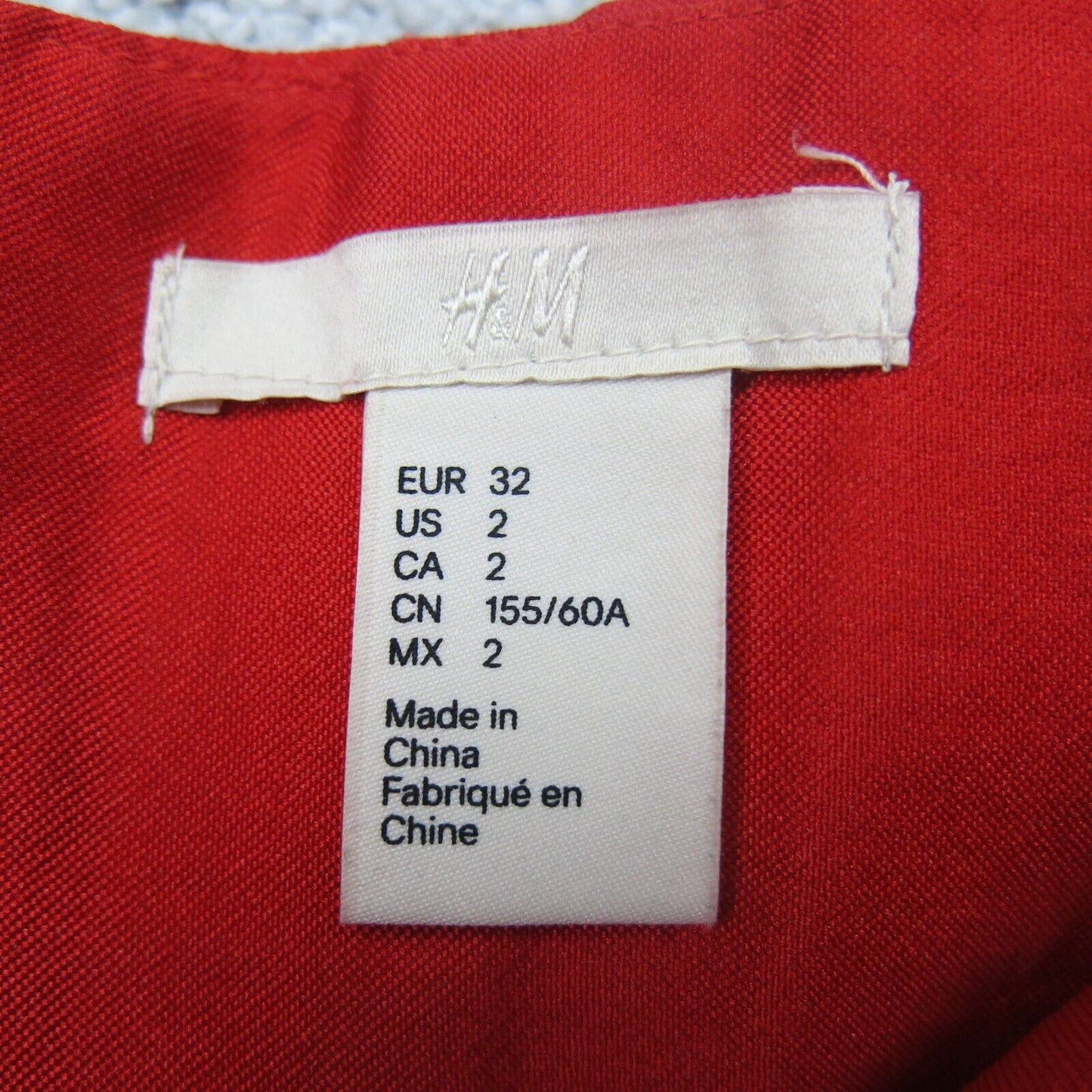 H&M Womens A Line Skirt Pleated Back Zip Elastic Waist Stretch Solid Red Size 2