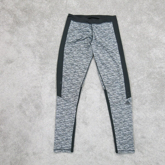Adidas Womens Legging Gym Training Skinny Leg Low Rise Black Gray Size X Large