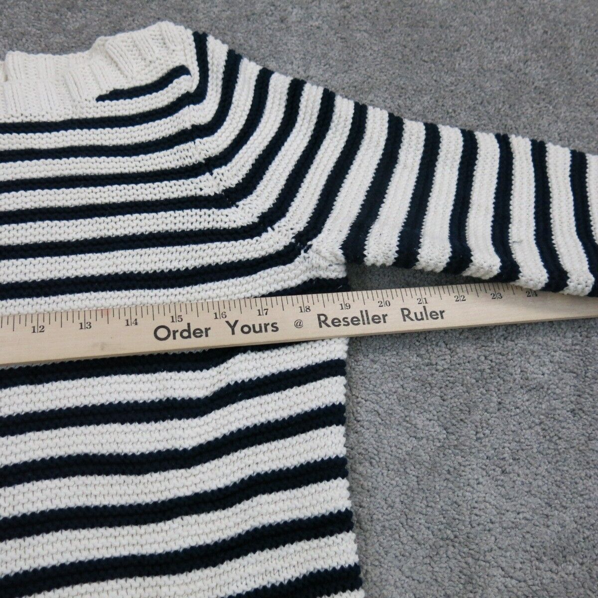 Talbots Women Sweater Zebra Print Knitted Boat Neck Long Sleeve Black White SZ L