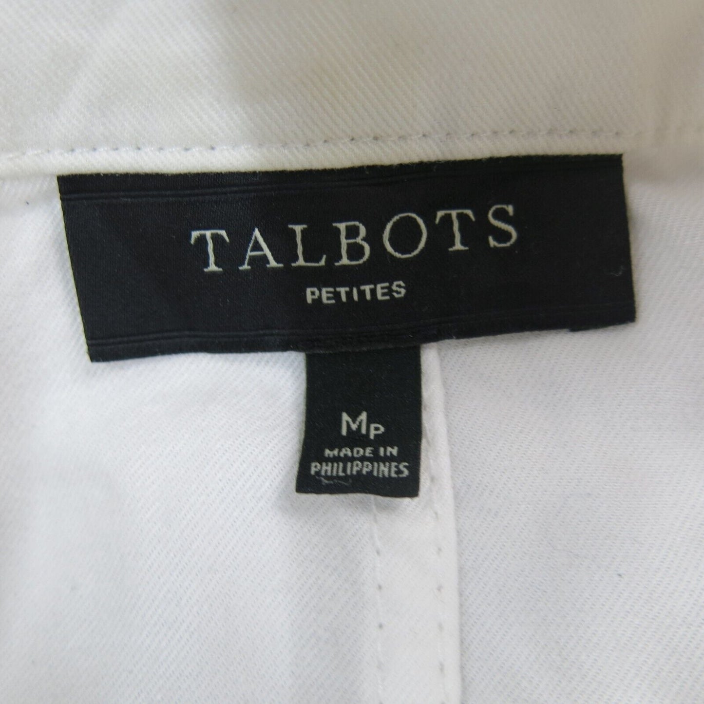 Talbots Womens Blouson Jacket Long Sleeves Mock Neck Pockets White Size Medium