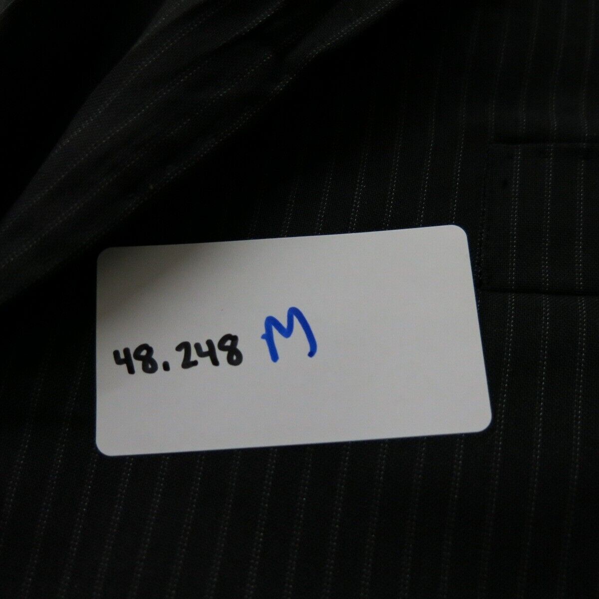 Banana Republic Men Blazer Coat Striped Single Breasted Long Sleeve Black SZ 44R