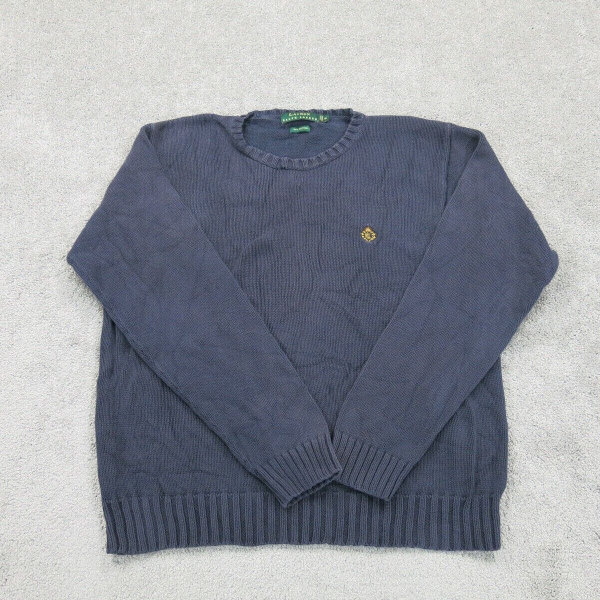 Polo Ralph Lauren Mens Pullover Crew Neck Sweater Long Sleeves Blue Size Small