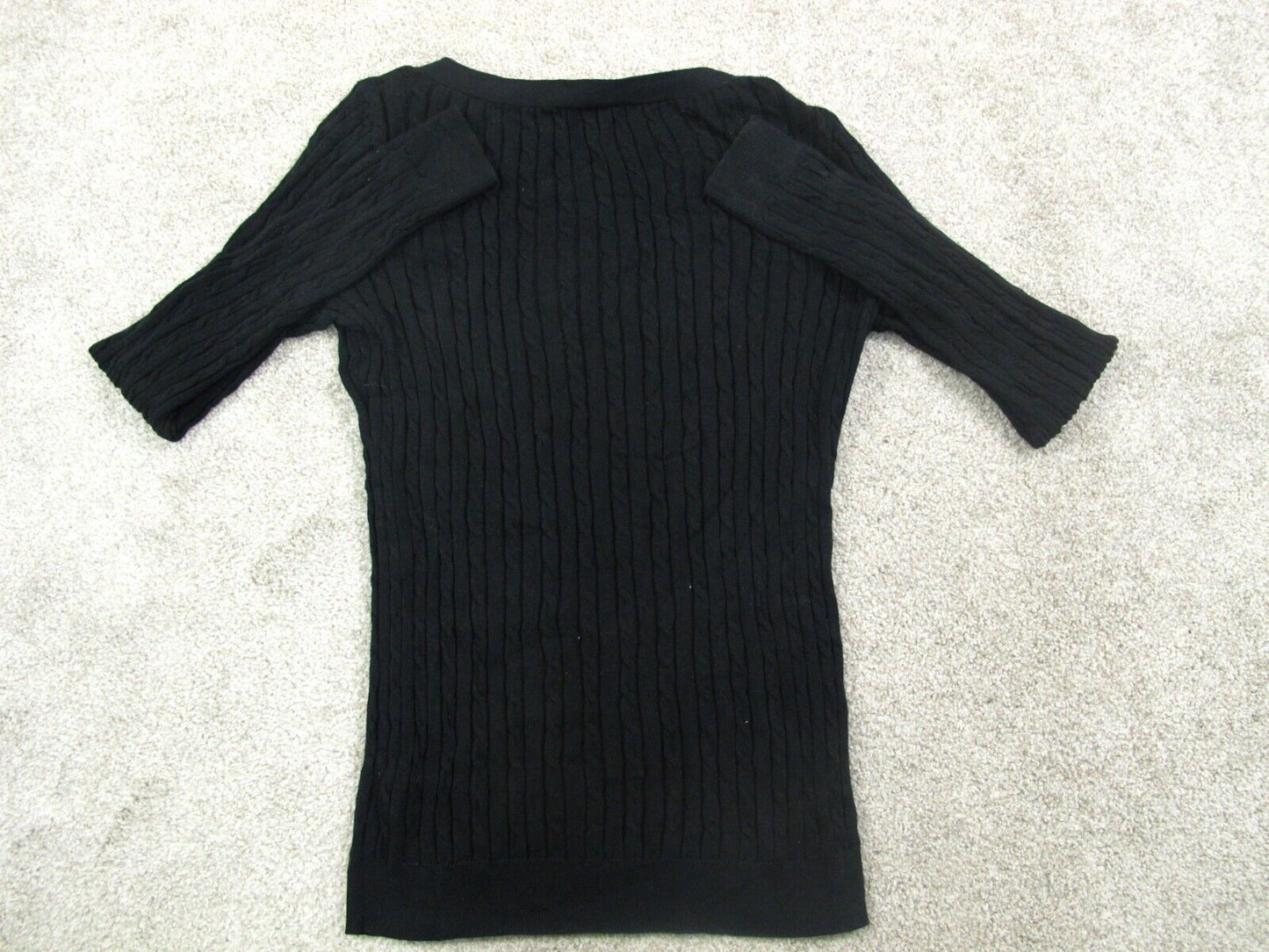 Talbots Womens Pullover Knitted Sweater Long Sleeves V Neck Black Size Small