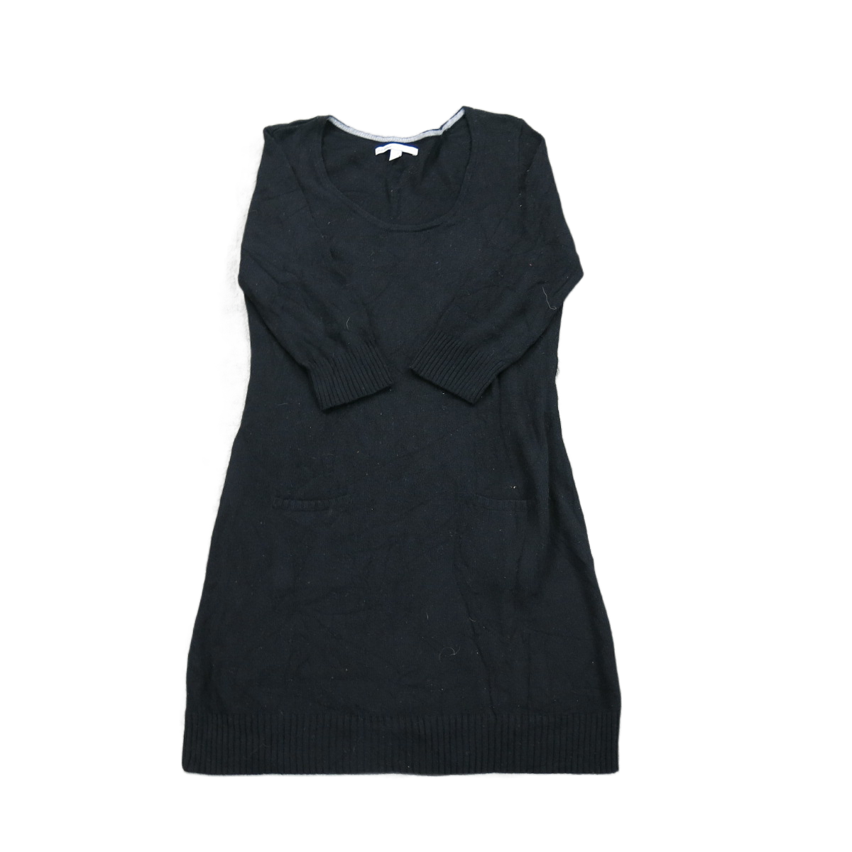 Old Navy Womens Knitted Sweater Dress Scoop Neck 3/4 Sleeve Black Size X Large