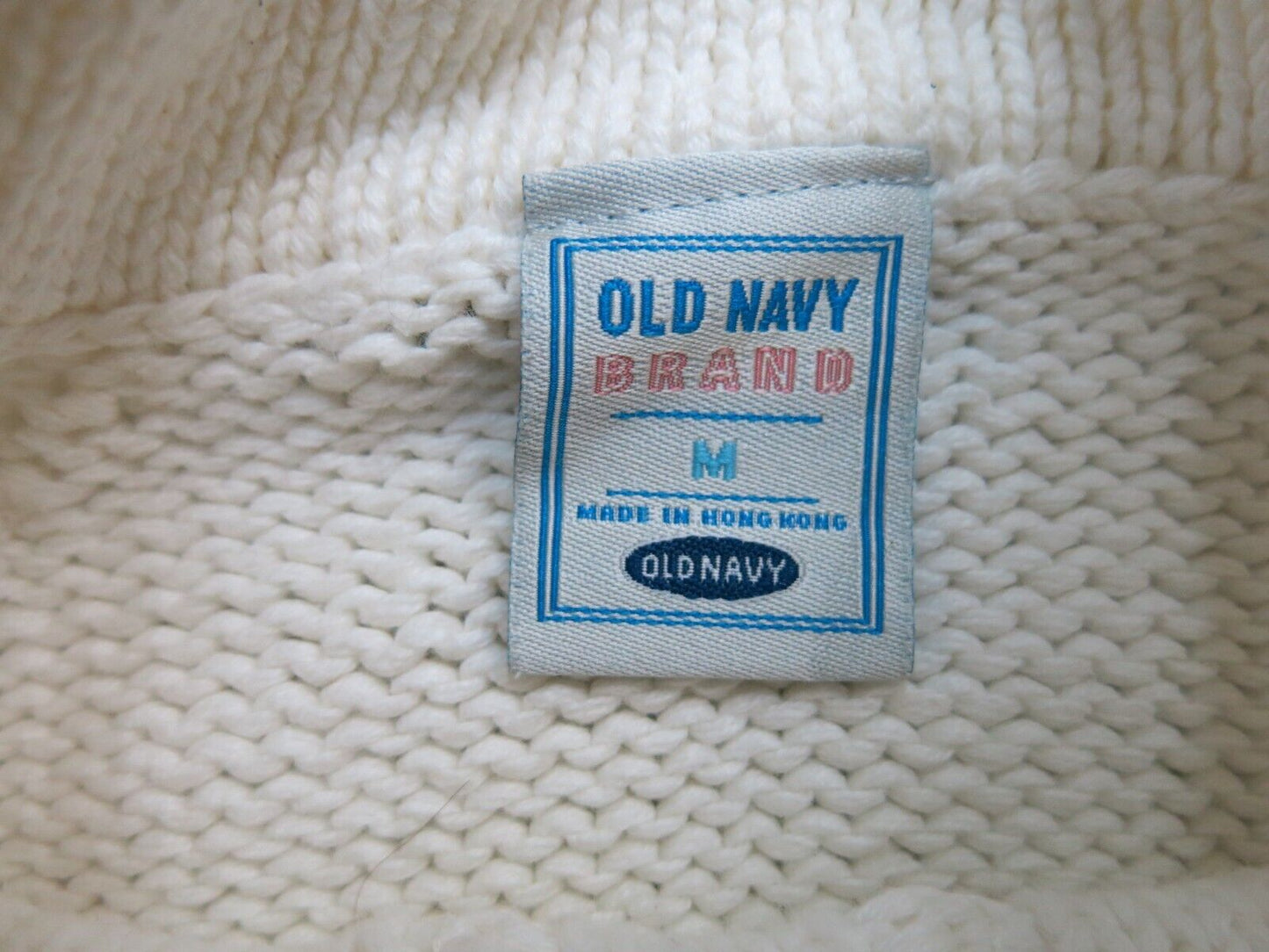 Old Navy Women Pullover Sweater Knitted Mock Neck Long Sleeves Sequin Ivory SZ M