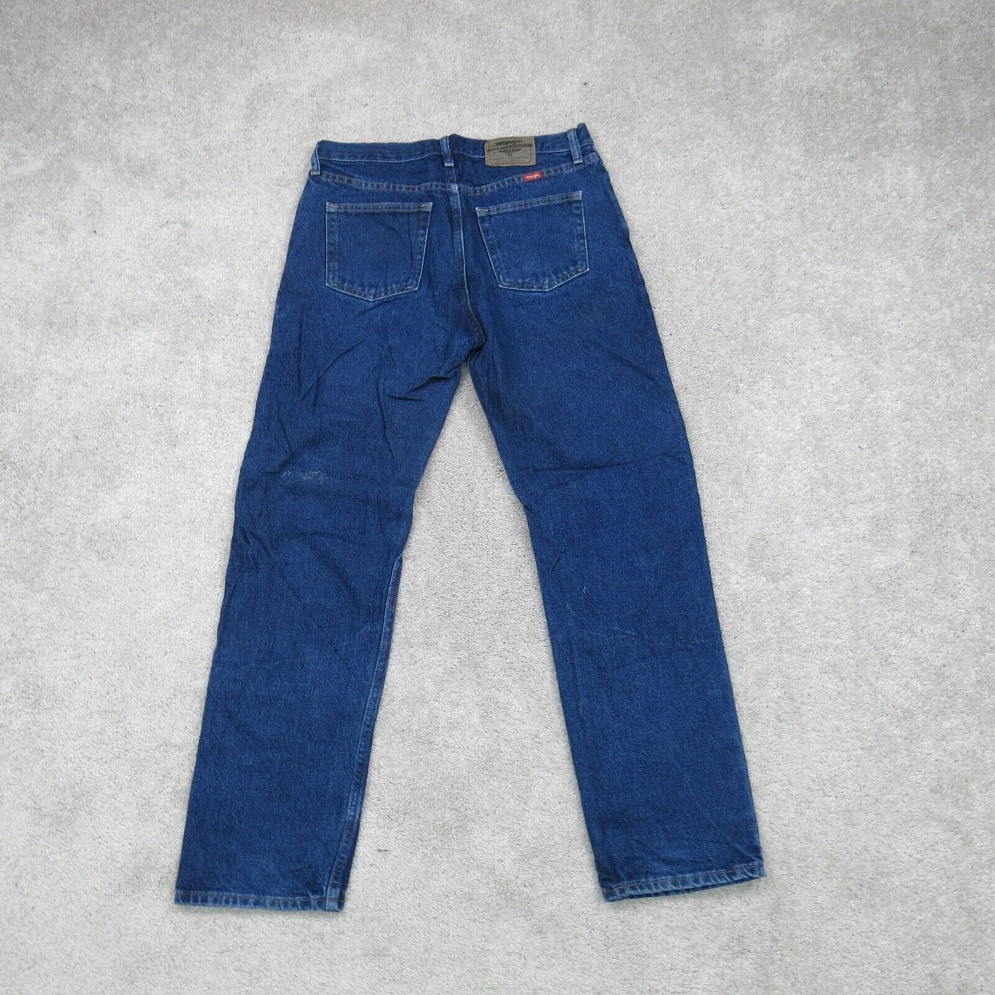 Wrangler Mens Jeans Straight Leg Denim Mid Rise 100% Cotton Blue Size W32XL32