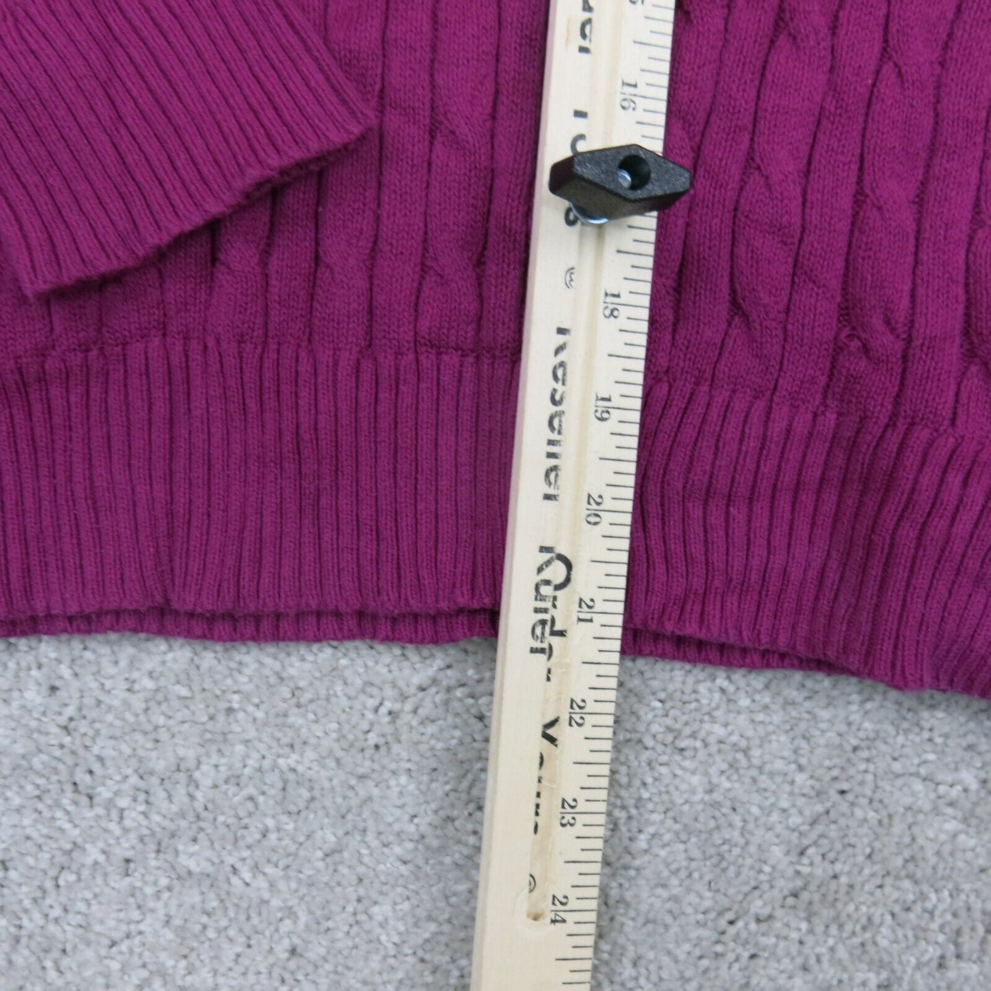 ST Johns Bay Womens Pullover Sweater Round Neck Long Sleeves Pink Size Large