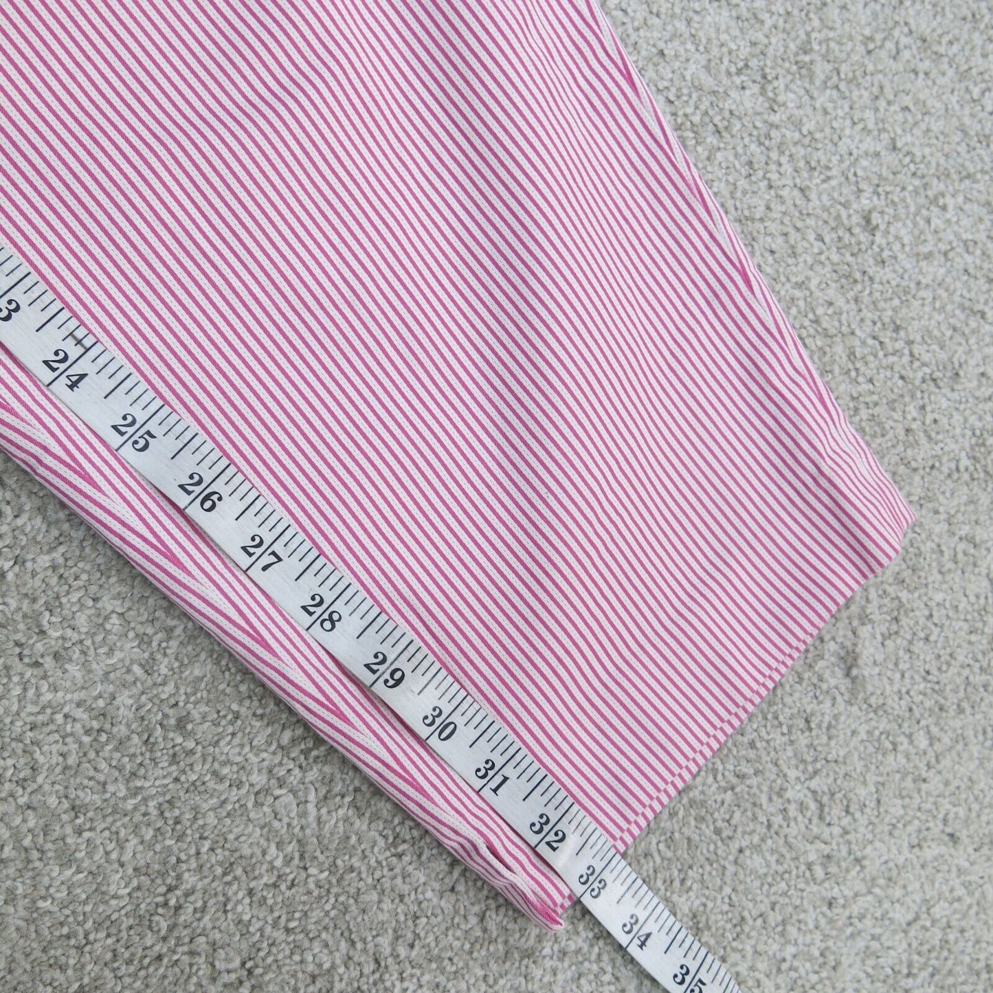 Talbots Womens Pant Cropped Mid Rise Heritage Striped Pink White Size 14