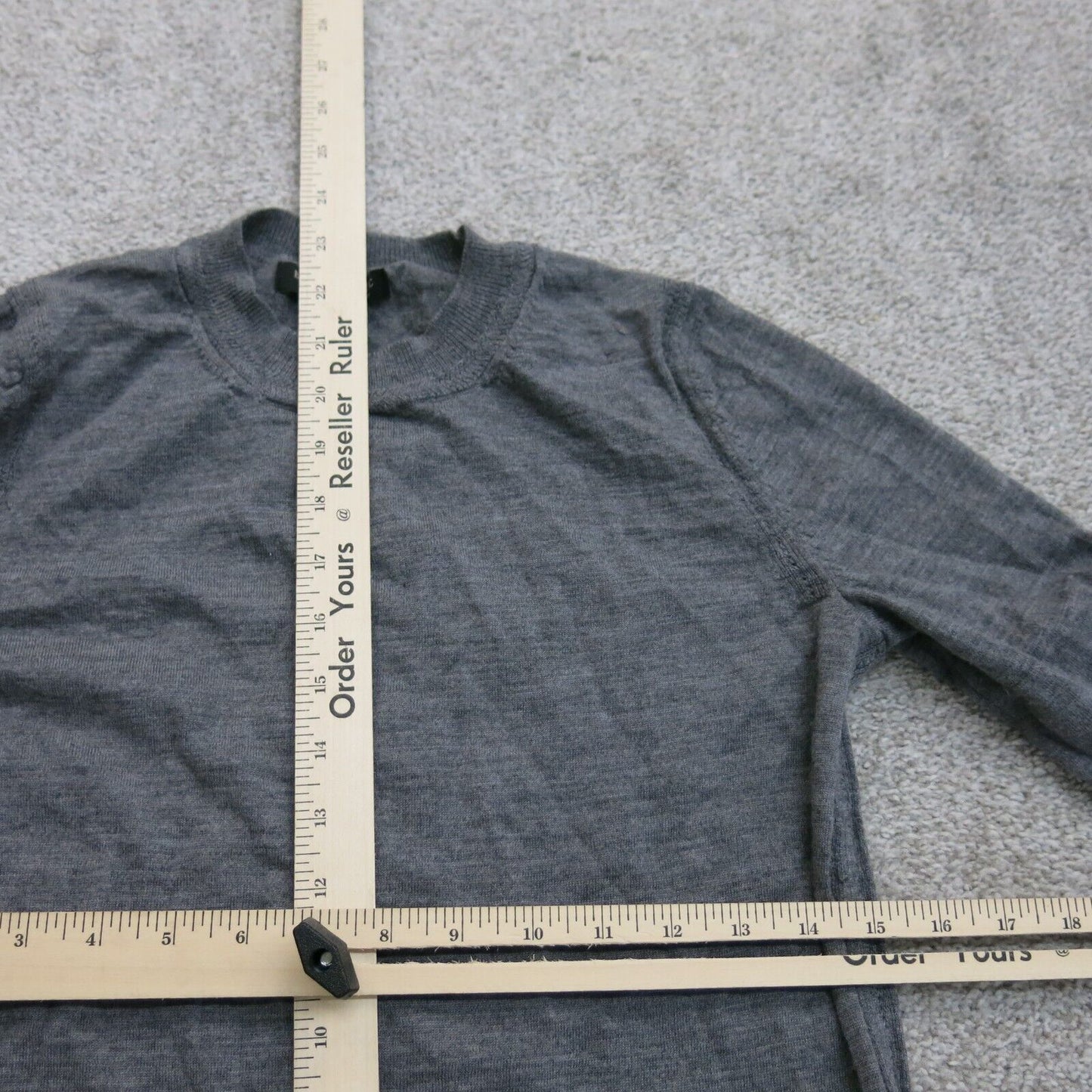 Banana Republic Womens Pullover Sweater Crew Neck Solid Heather Gray Size Medium