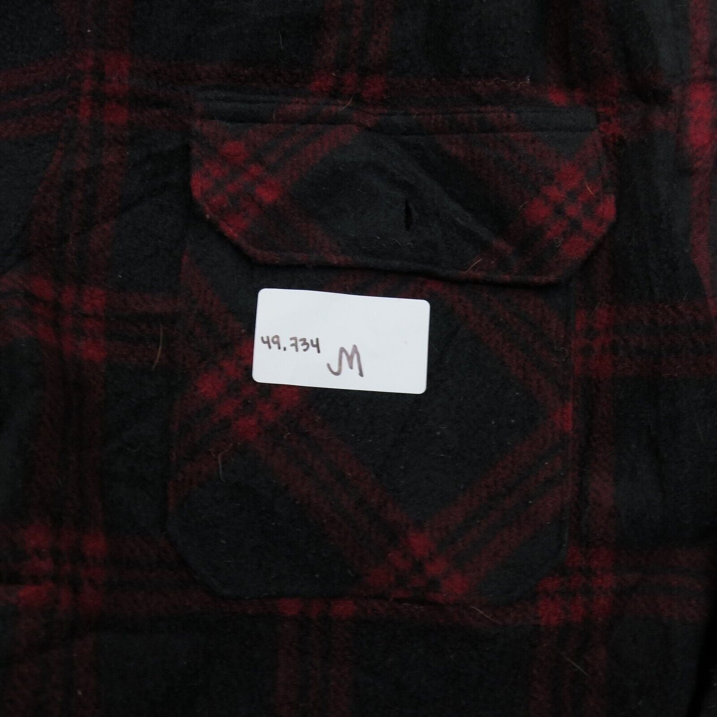 Wrangler Mens Check Button Up Shirt Long Sleeves Front Pockets Black Red Size M