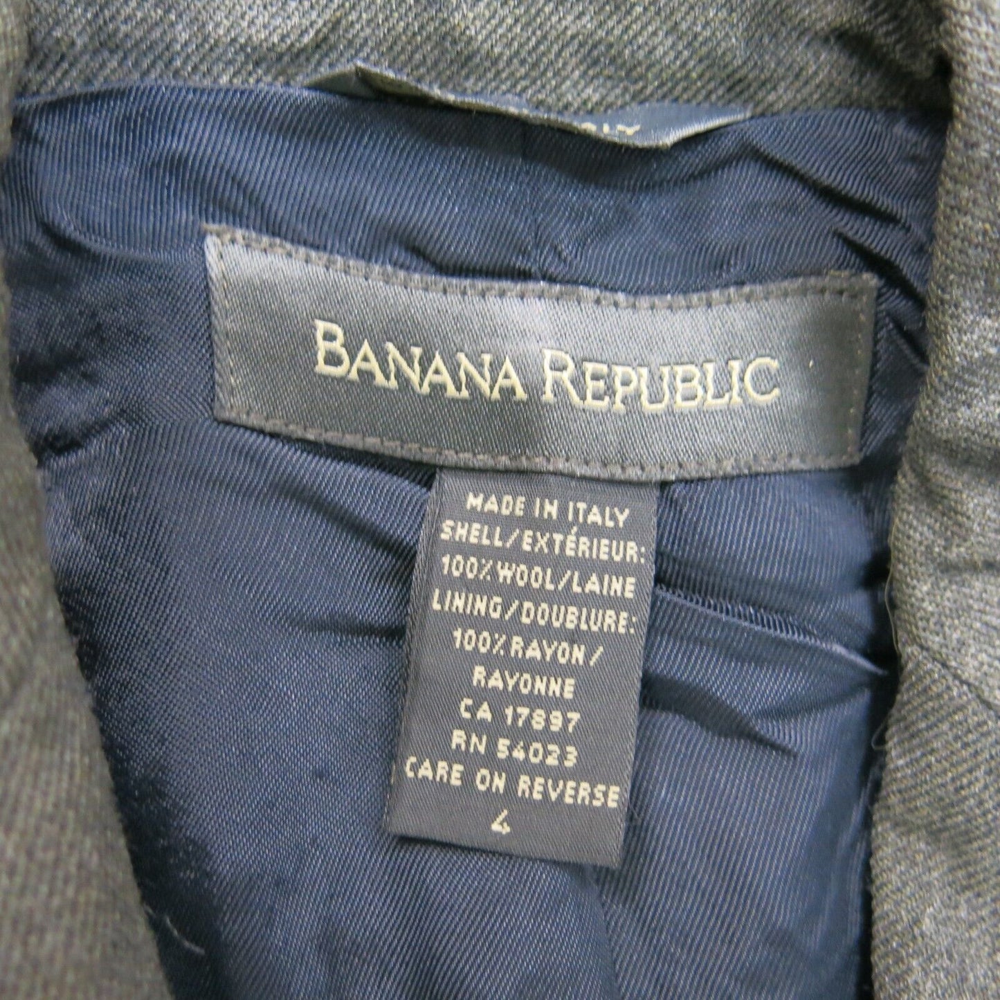 Banana Republic Women Blazer Coat Collard Neck Long Sleeve Dark Olive Green SZ 4
