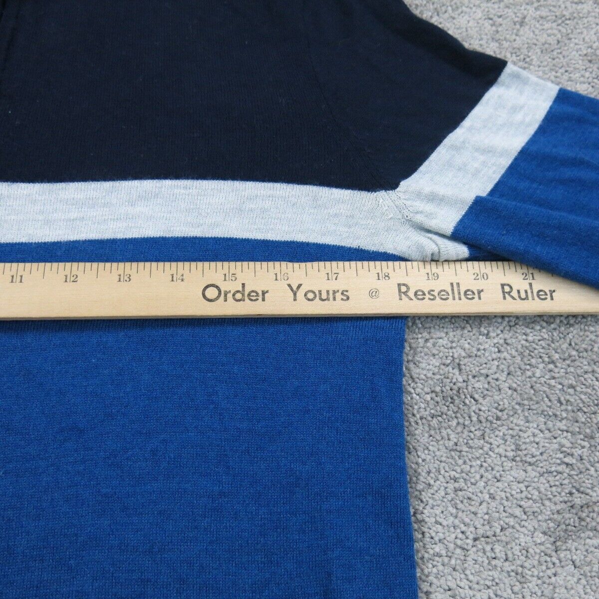 Express Womens Pullover Sweater Mock Neck 1/4 Zip Long Sleeve Blue Size Medium