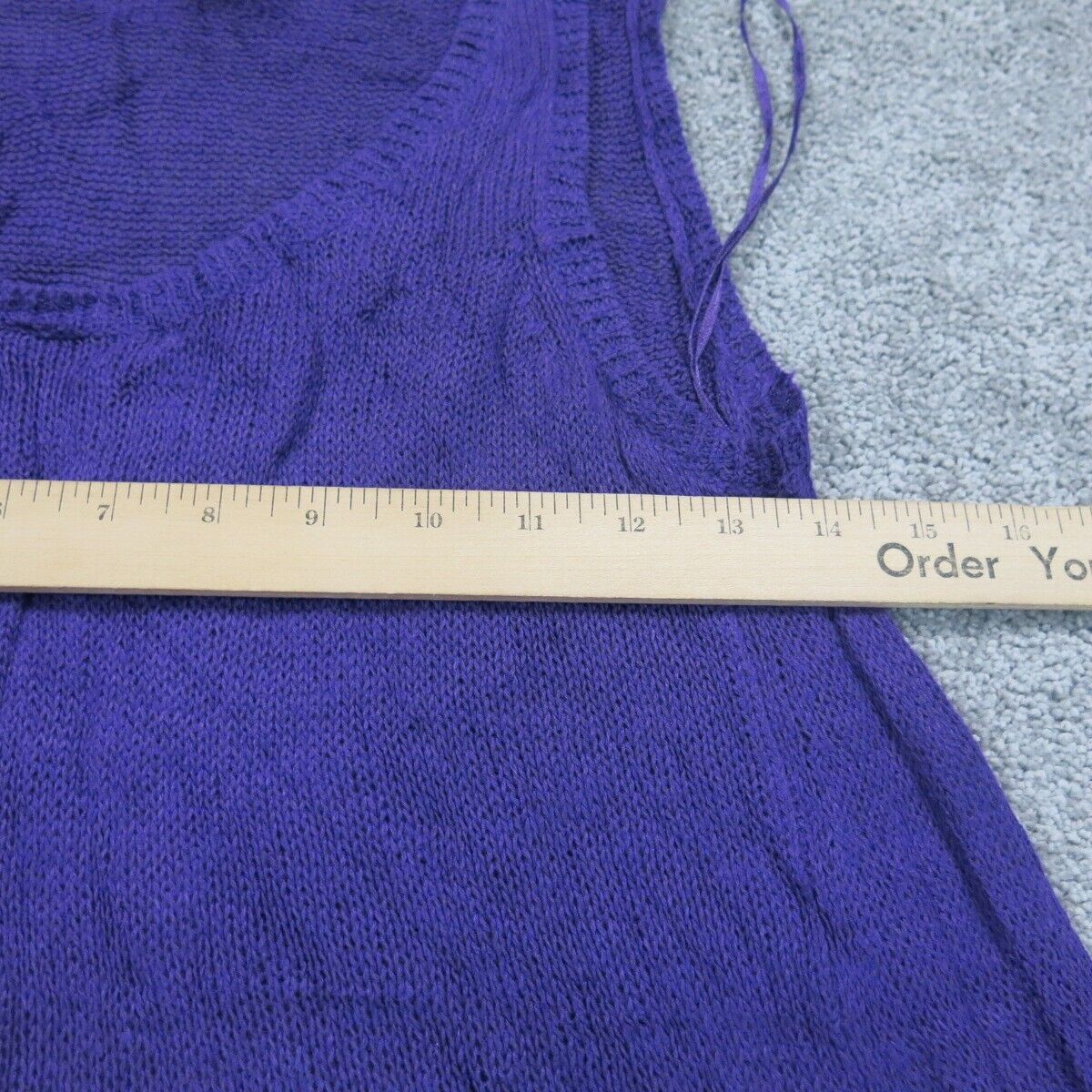 Lauren Ralph Lauren Womens Tunic Sweater Knitted Sleeveless Purple Size Large