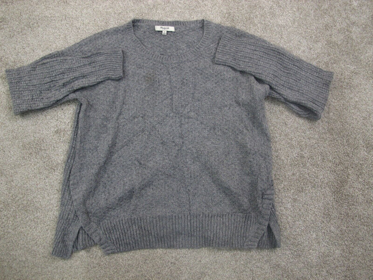 Madewell Womens Pullover Knitted Sweater Long Sleeve Crew Neck Gray Size Small