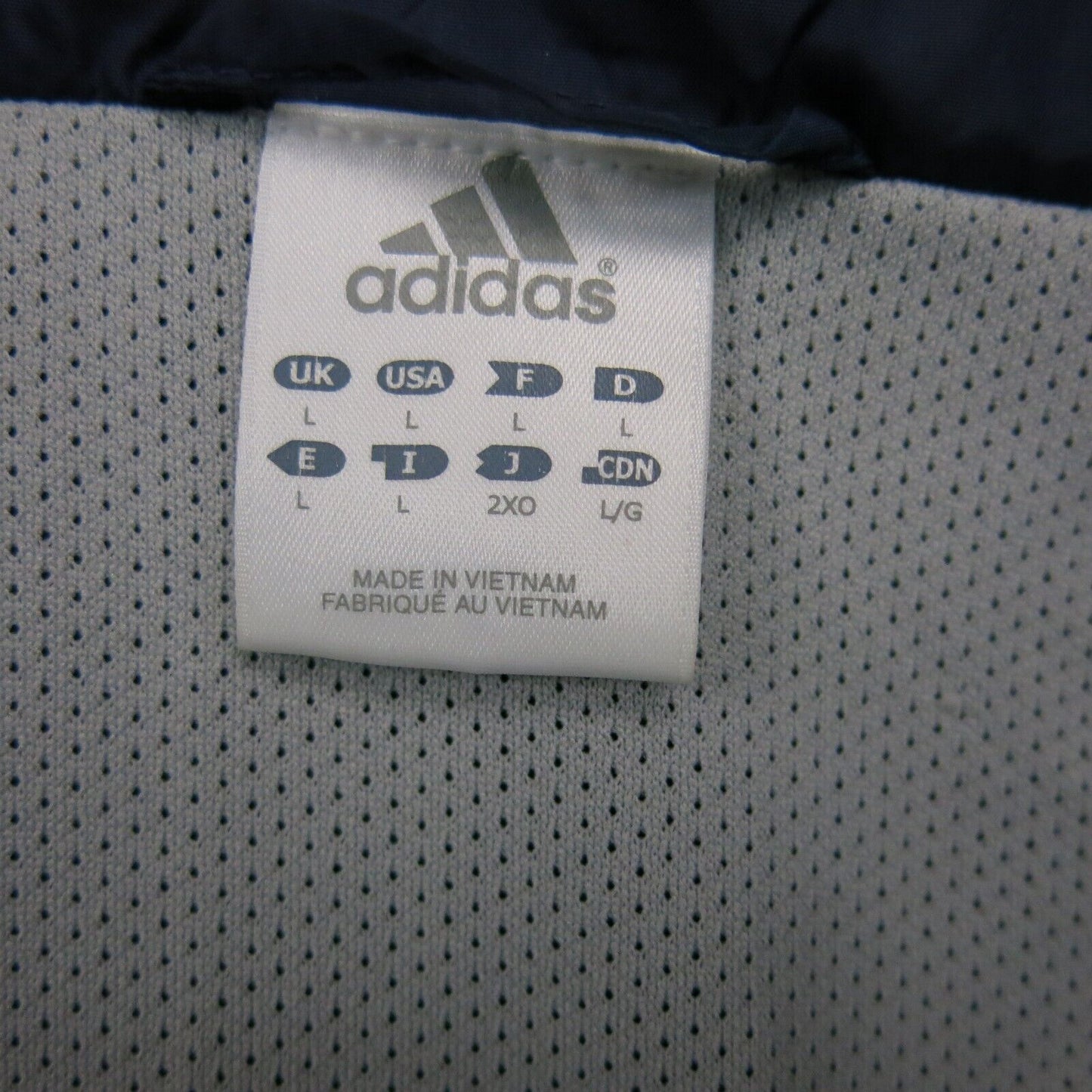 Adidas Mens 14 Zip Bomber Jacket Long Sleeve Logo Pockets Blue Size Large