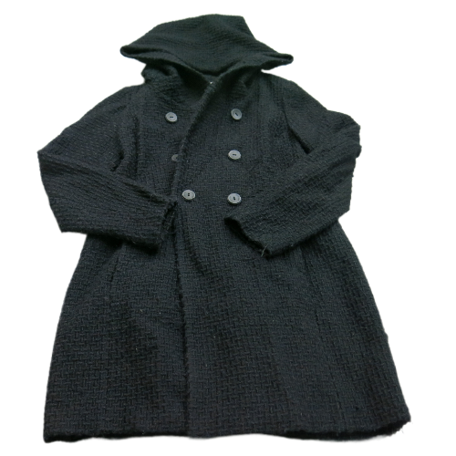 Calvin Klein Womens Double Breasted Hooded Pea Coat Long Sleeves Black Size 8