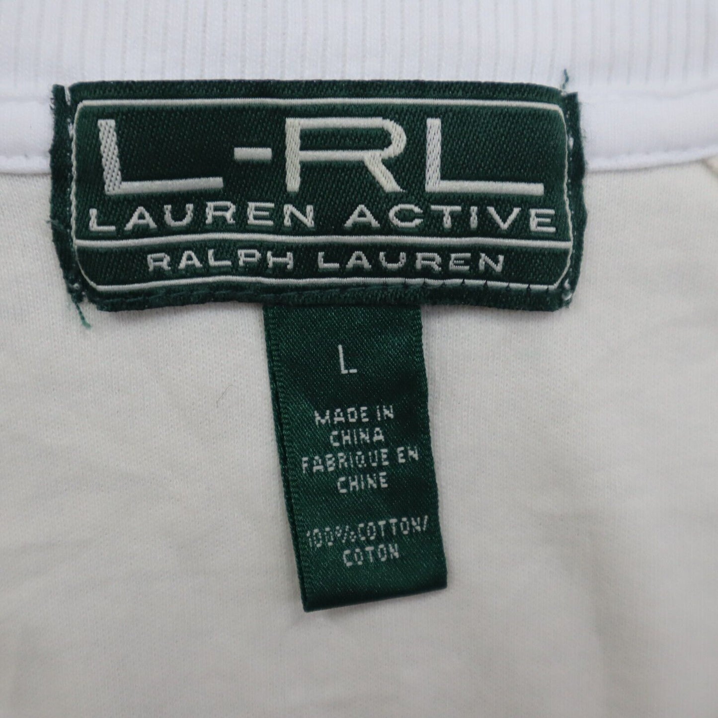 Ralph Lauren Activewear Jacket Women's Large Cream Front Button Fleece Jacket