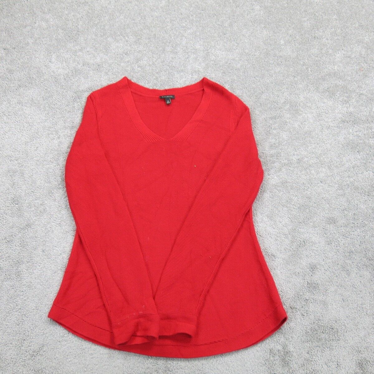 Talbots Womens Pullover Sweater Knitted V  Neck Long Sleeves Red Size X Small