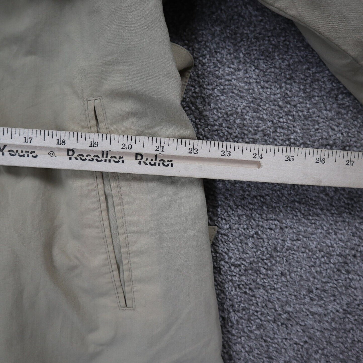 London Fog Womens Pea Coat Double Breasted Long Sleeve Pockets Beige Size 16 Reg