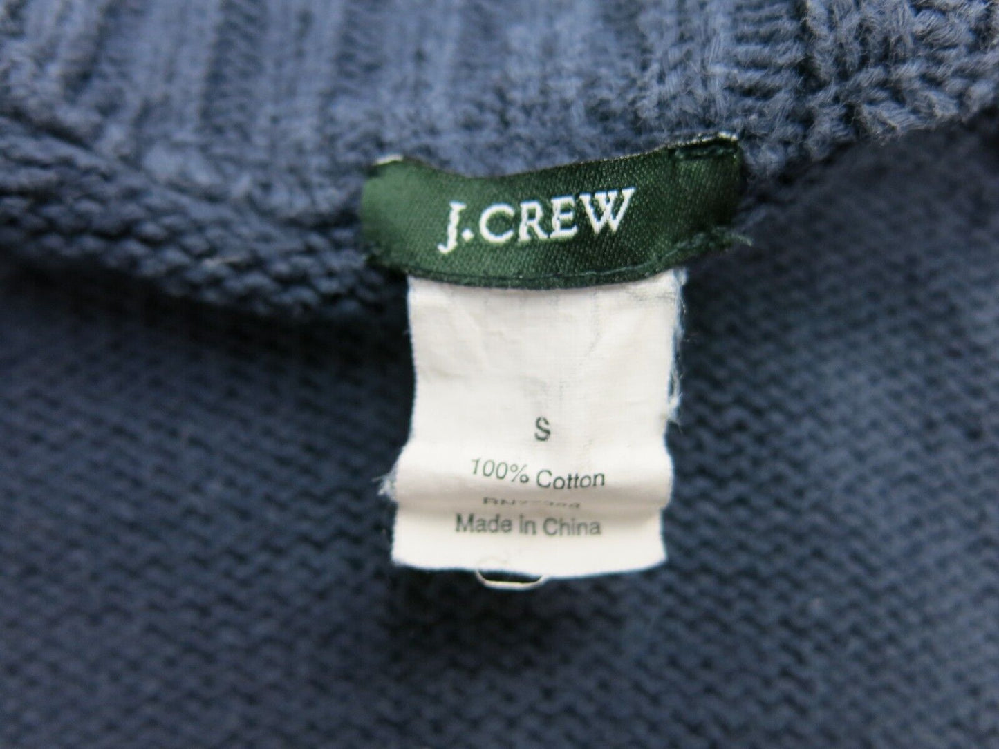 J. Crew Womens Cardigan Sweater Knitted V Neck Long Sleeve 100% Cotton Blue SZ S