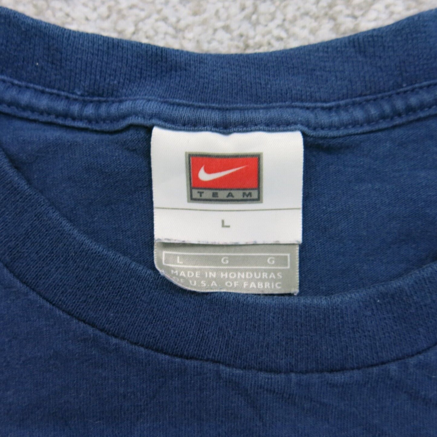 Nike Team Mens Graphic T Shirt Crew Neck Tee Short Sleeves Logo Blue Size Large