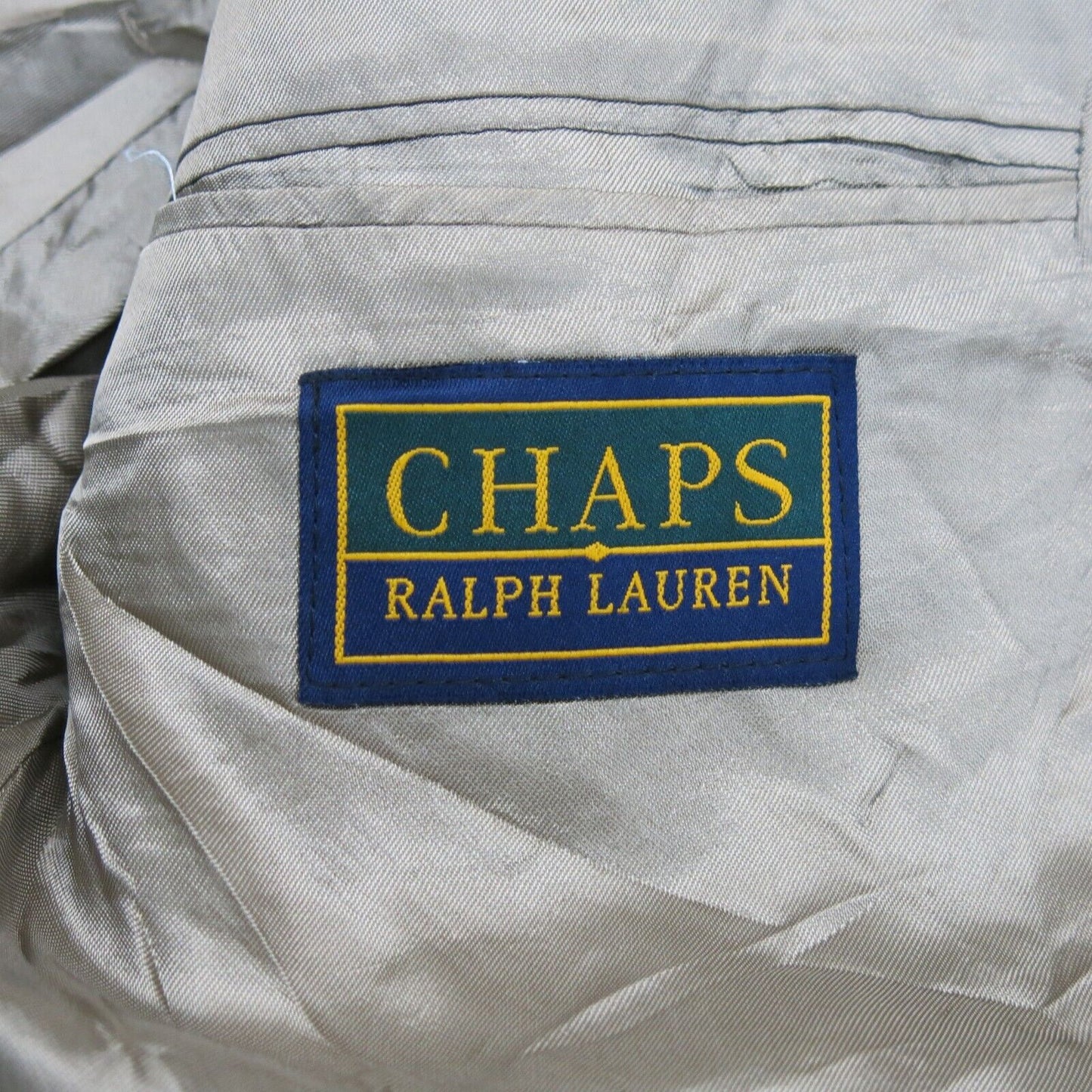 CHAPS Ralph Lauren Mens Blazer Coat Check Single Breasted Light Green SZ 46 R