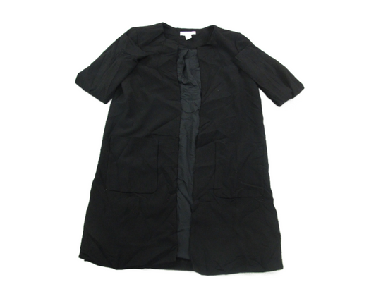 H&M Womens Over Coat Long Sleeves Open Front Pockets Black Size US 8