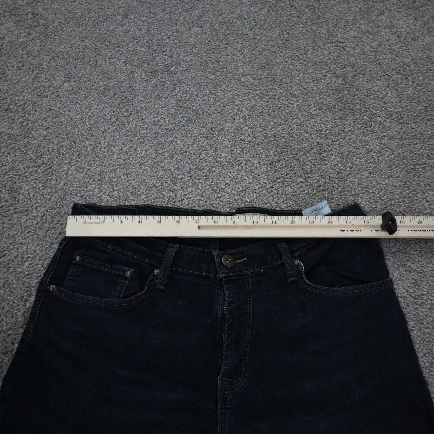 Wrangler Mens Jeans Straight Fit Jeans Mid Rise Pockets Blue Size W33XL30