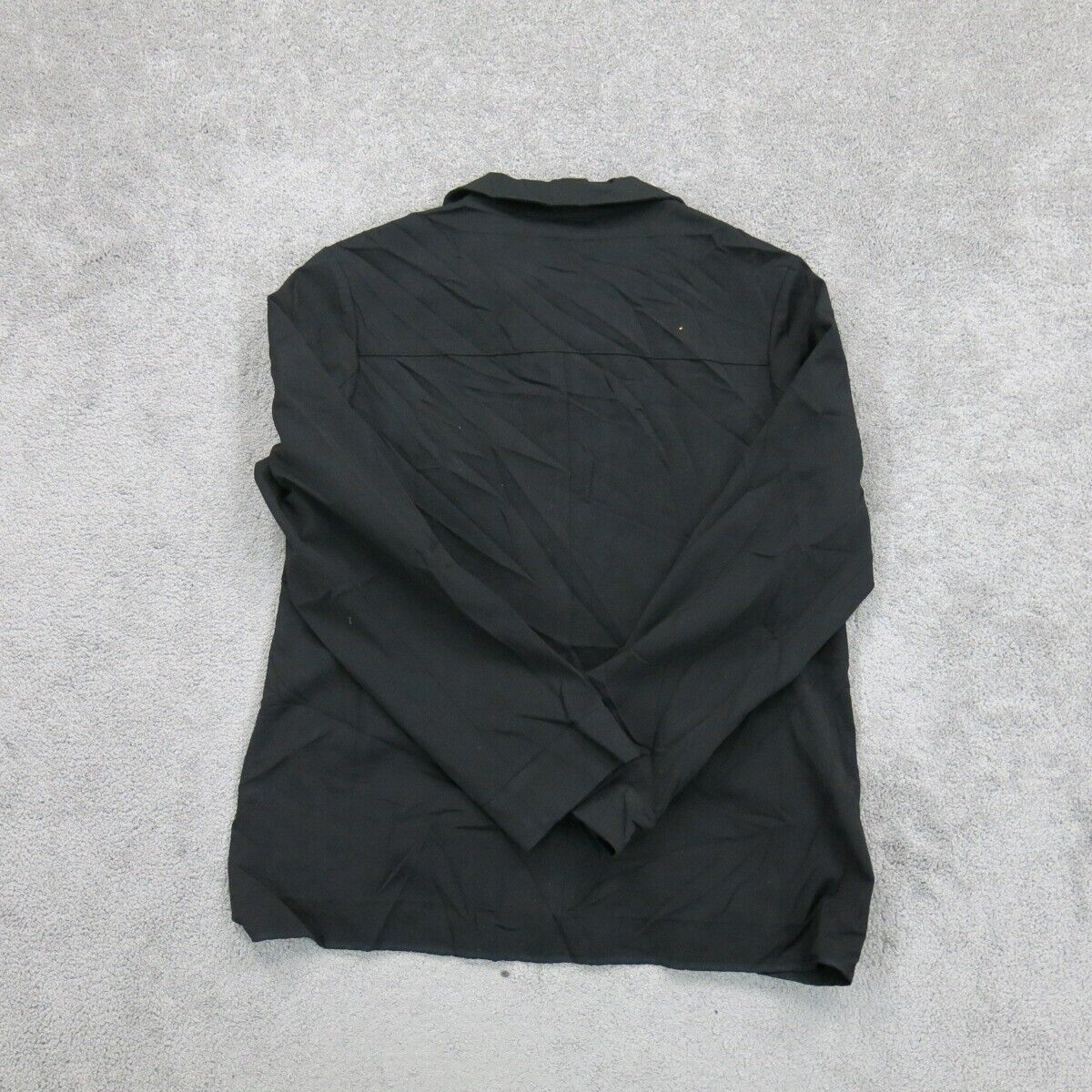 Talbots Womens Coat Jacket Stretch Long Sleeve Collared Neck Pockets Black 10P