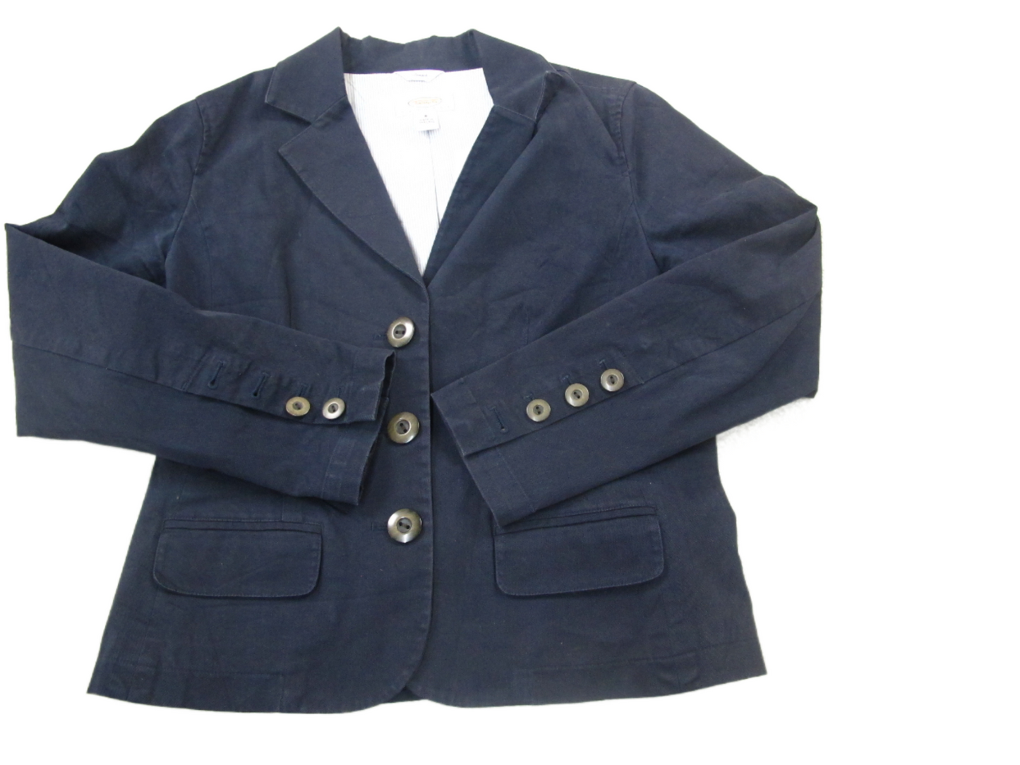 Talbots Women Stretch Blazer Coat Single Breasted Long Sleeve Pocket Black SZ 8