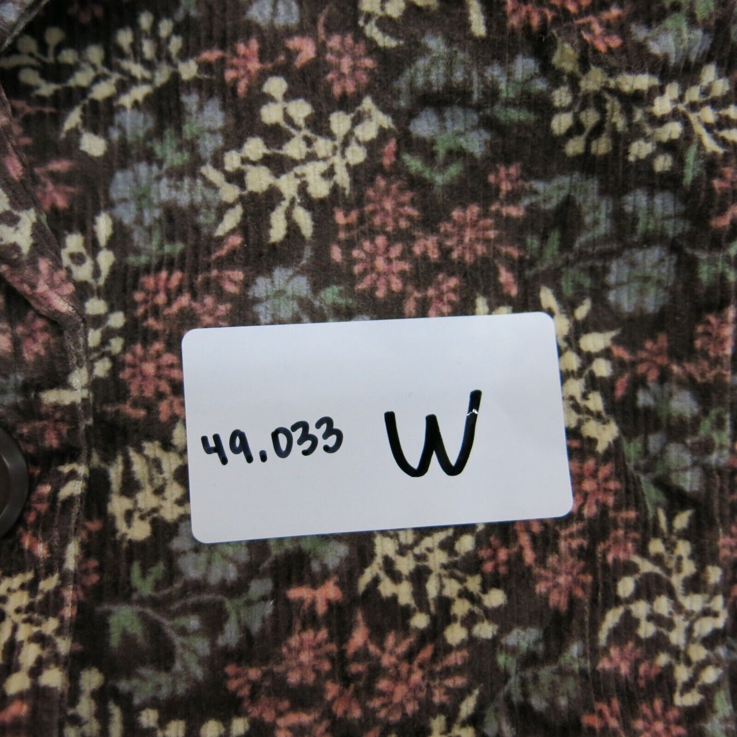 L.L.Bean Womens Floral Blazer Coat Single Breasted 100% Cotton Brown Size 12
