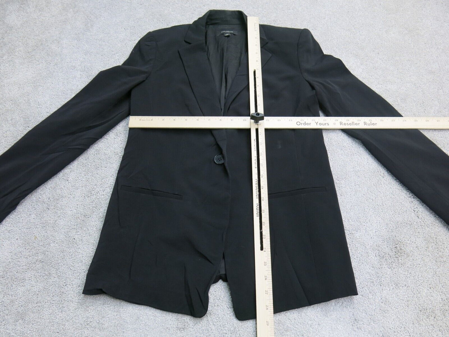 Ann Taylor Womens Blazer Coat Single Breasted Long Sleeves Pockets Black Size 4