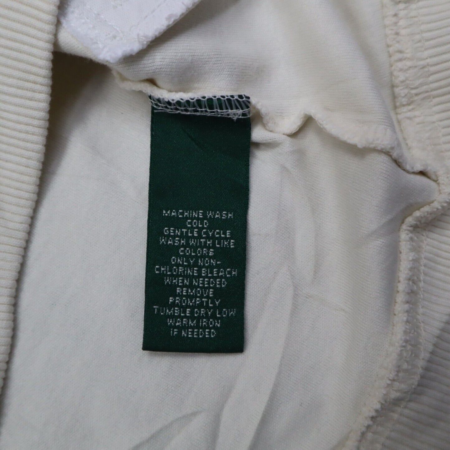 Ralph Lauren Activewear Jacket Women's Large Cream Front Button Fleece Jacket