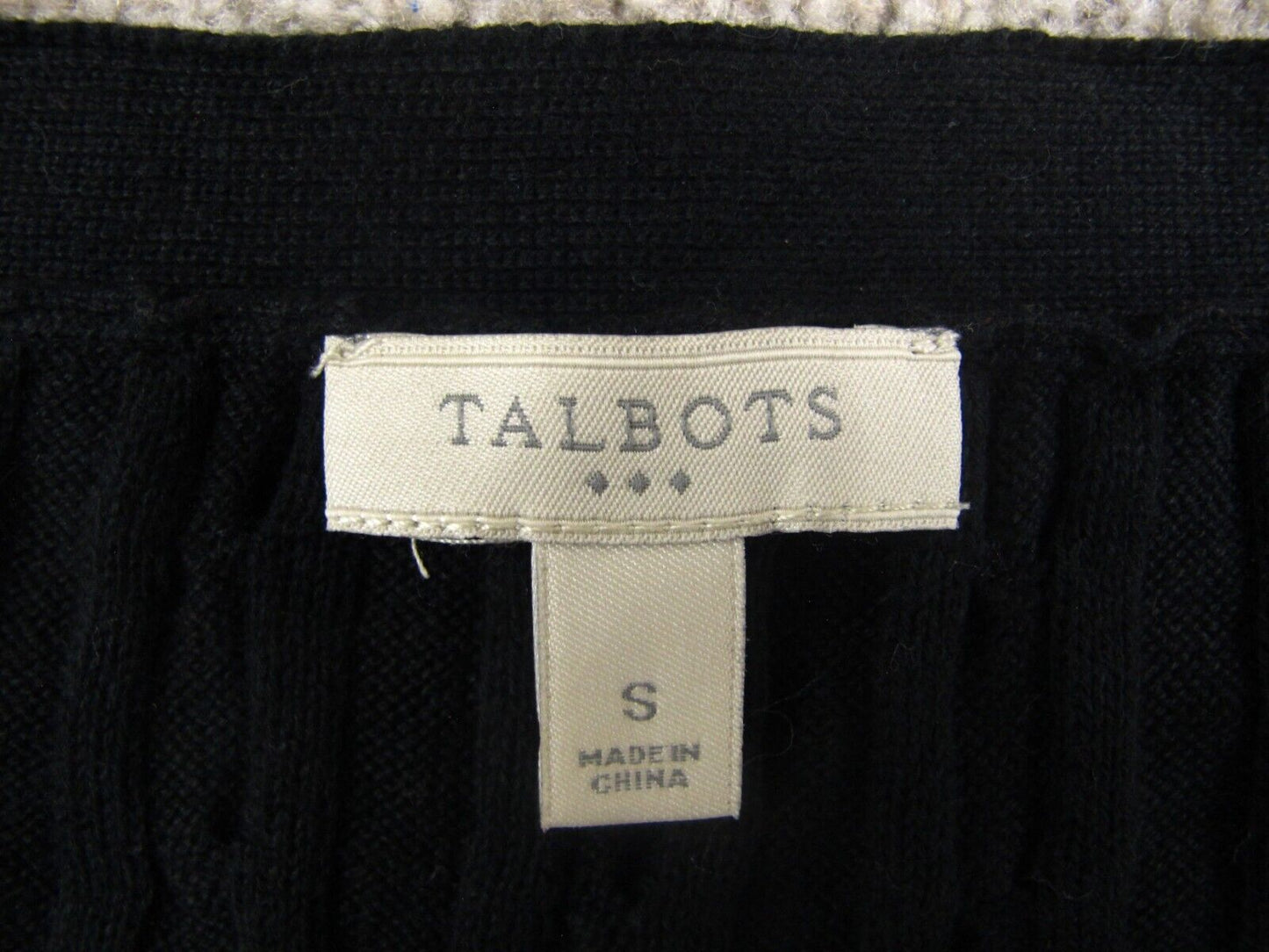 Talbots Womens Pullover Knitted Sweater Long Sleeves V Neck Black Size Small