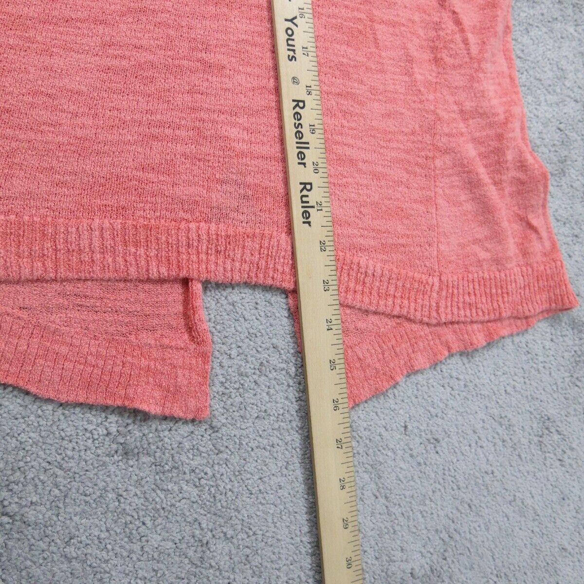 Ann Taylor Loft Womens Pullover Sweater 3/4 Sleeve V Neck Pink Orange SZ Medium