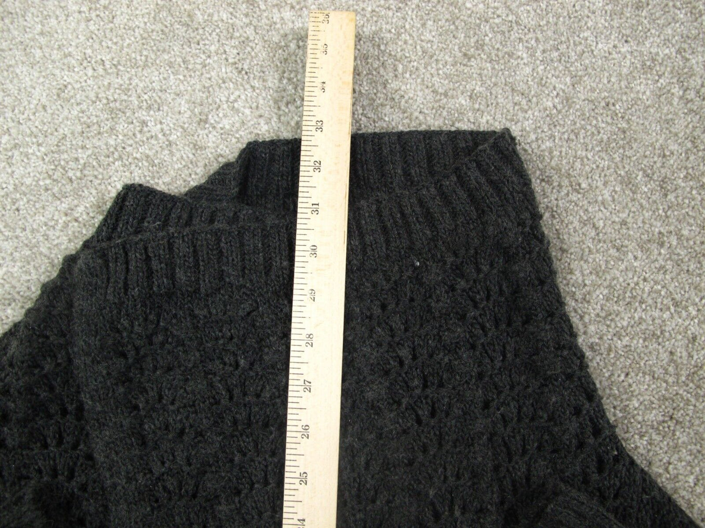 American Eagle Women Cardigan Sweater Knitted Open Front Long Sleeve Black SZ L