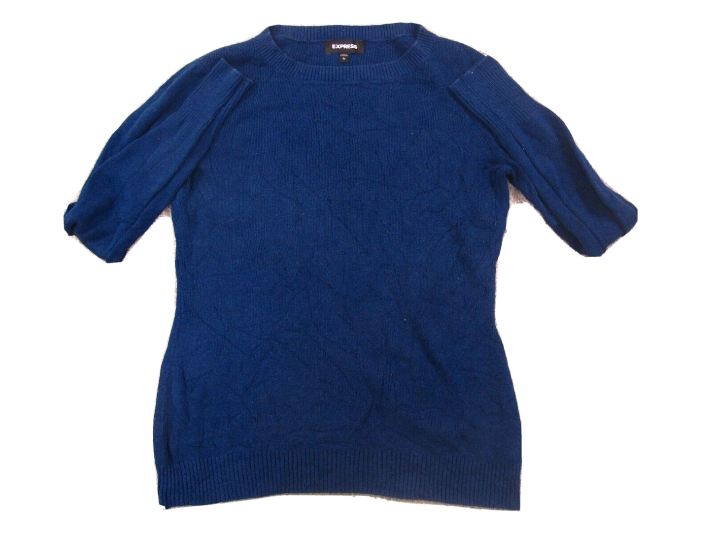 Express Womens Pullover Sweater Knitted Long Sleeve Crew Neck Blue Size Large
