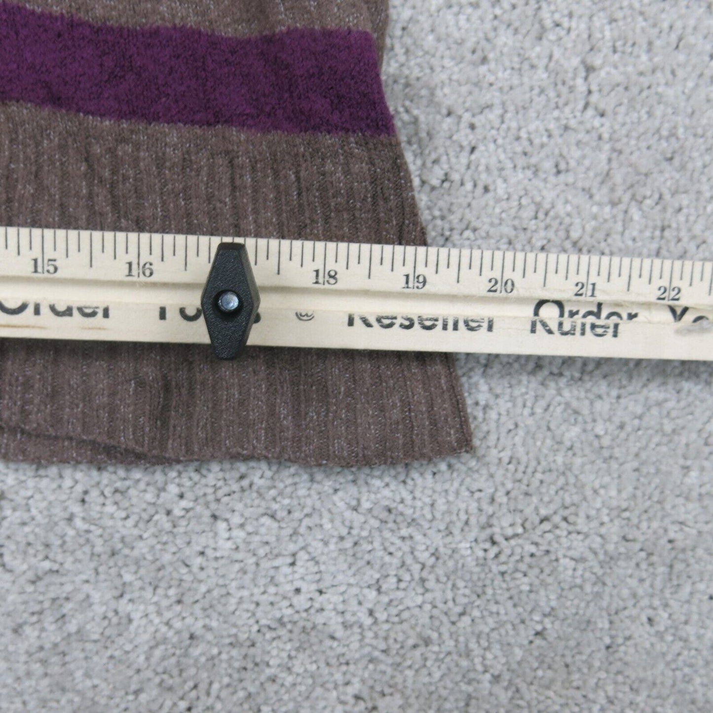 ST Johns Bay Womens Pullover Sweater Keef Neck Long Sleeves Striped Brown Large