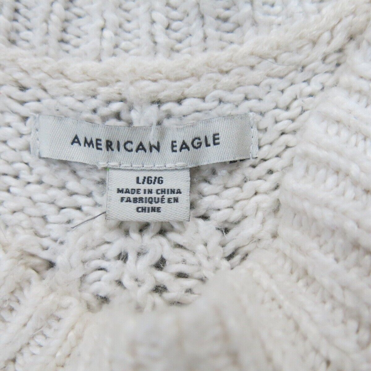 American Eagle Outfitter Womens Pullover Sweater Long Sleeves White Size Large