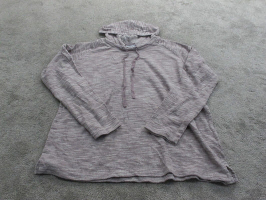 Columbia Womens Pullover Hooded Sweater Long Sleeves Purple White Size X Large
