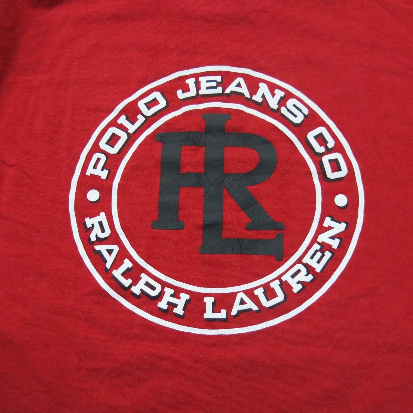 Ralph Lauren Mens Sweatshirt Crew Neck Long Sleeves 100% Cotton Red Size X Large