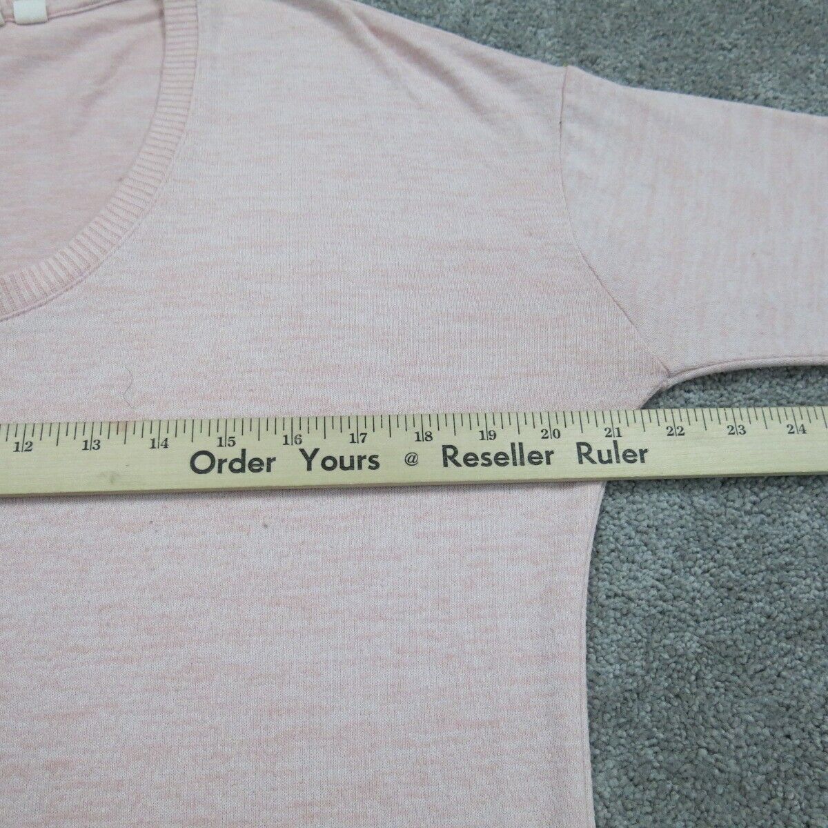 Women Pullover Sweater Knitted Long Sleeve Crew Neck Pink Size Medium