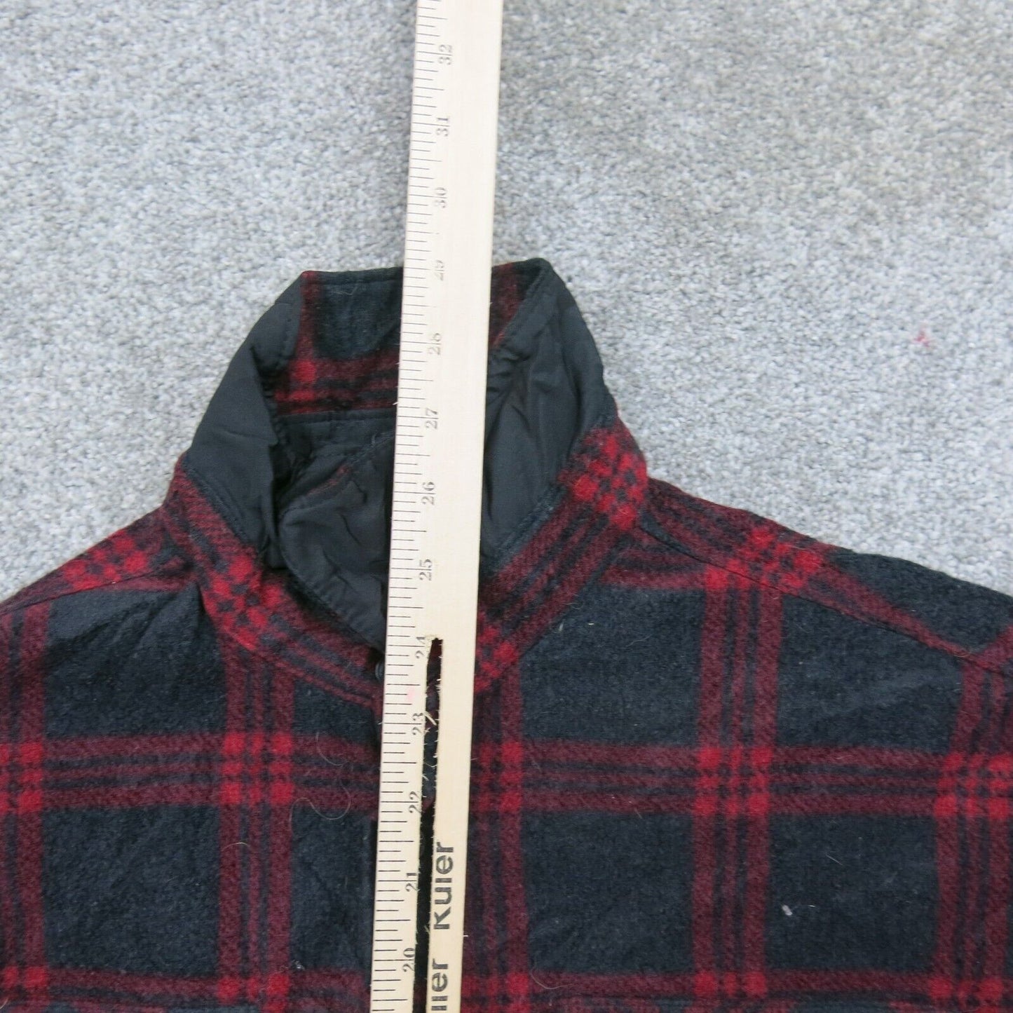 Wrangler Mens Check Button Up Shirt Long Sleeves Front Pockets Black Red Size M