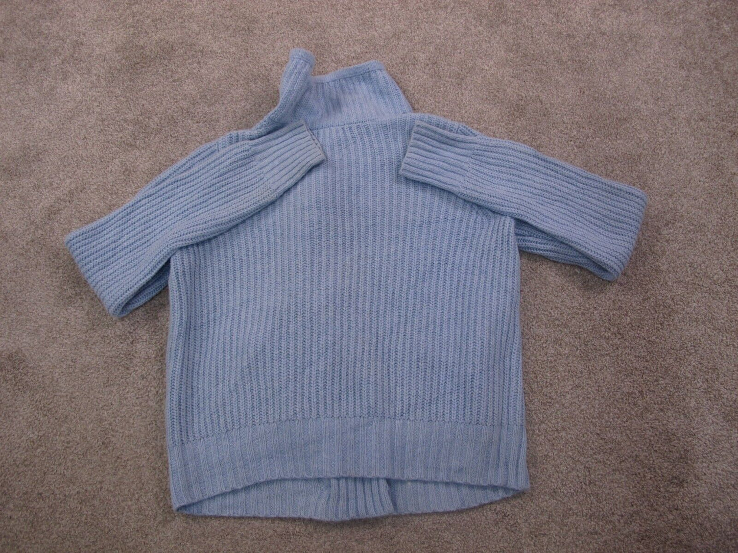 Lands End Womens Sweater Jacket Double Breasted Long Sleeves Blue Size S 6-8