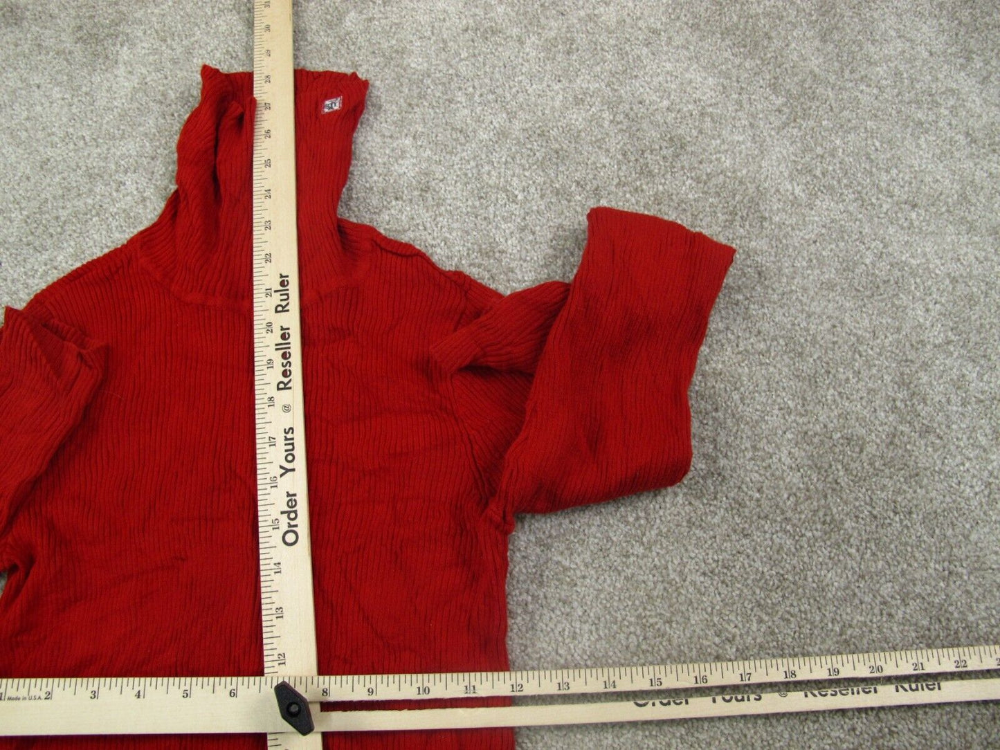 Ralph Lauren Womens Knitted Pullover Sweater High Neck Long Sleeves Red Size S
