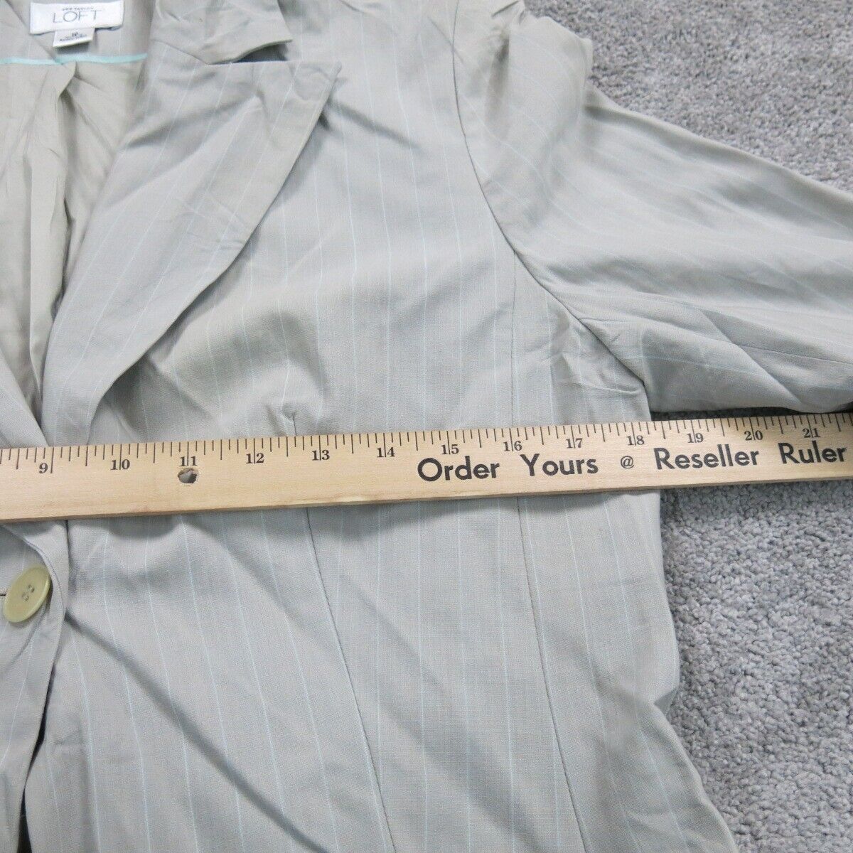 Ann Taylor Loft Womens Blazer Coat Striped Single Breasted Off White Size 10