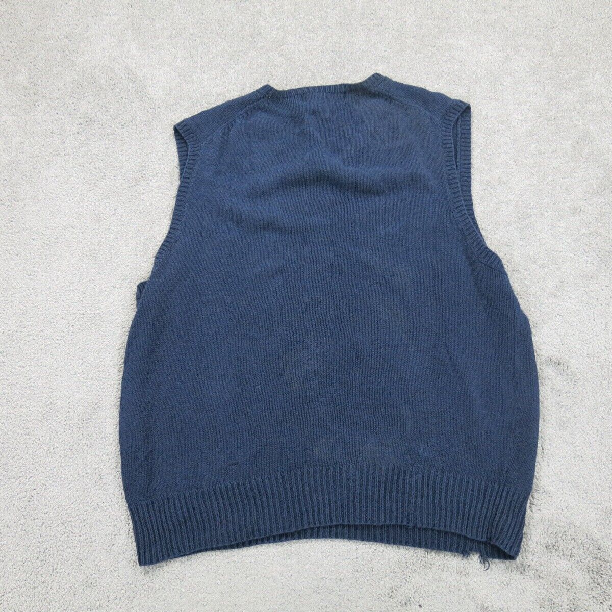 Polo Ralph Lauren Mens Pullover Sweater knitted Sleeveless V-Neck Blue Size L