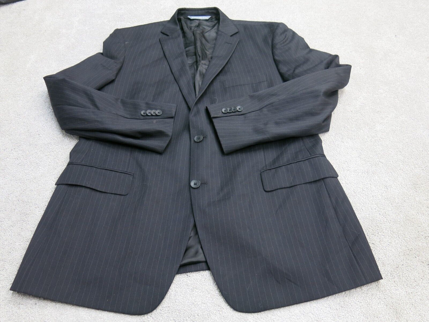 Perry Ellis Portfolio Mens Blazer Coat Single Breasted Long Sleeve Blue Size 46L